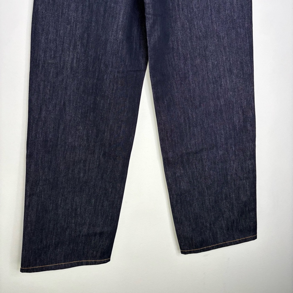 Anna Quan Finn Jeans Dark Indigo Relaxed Straight Leg Cotton Rigid Denim Size 2 - Picture 6 of 16